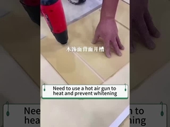 Fundição e curvatura de cantos de painéis de chapas de madeira