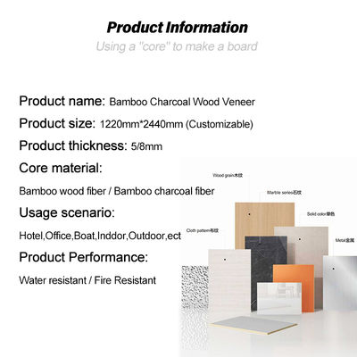 Source Factory Wood Veneer Panel Bamboo Wood Fiber Waterproof Environmental Protection Siding Interior Decoration For Hotel