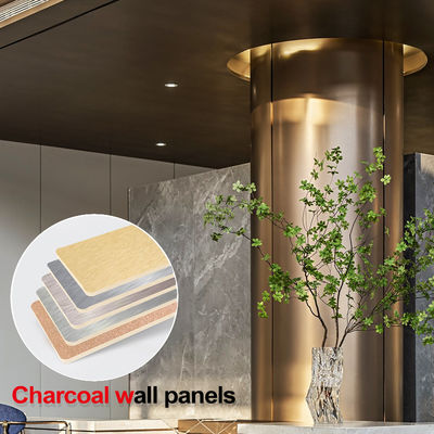 Recommended PET Metal Wall Panel Fireproof Flame Retardant Bamboo Charcoal Wood Veneer For TV Background Wall