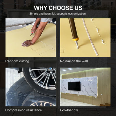 New Color PET High Gloss Marble Wall Panel Bamboo Charcoal Wood Veneer Interior Decorative Panel For Commercial Space