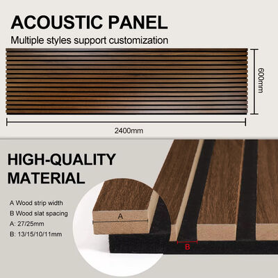 Flexible Acoustic Wall Panels Interior Decorative Wood Wall Slat Panels Sound Proofing Panels
