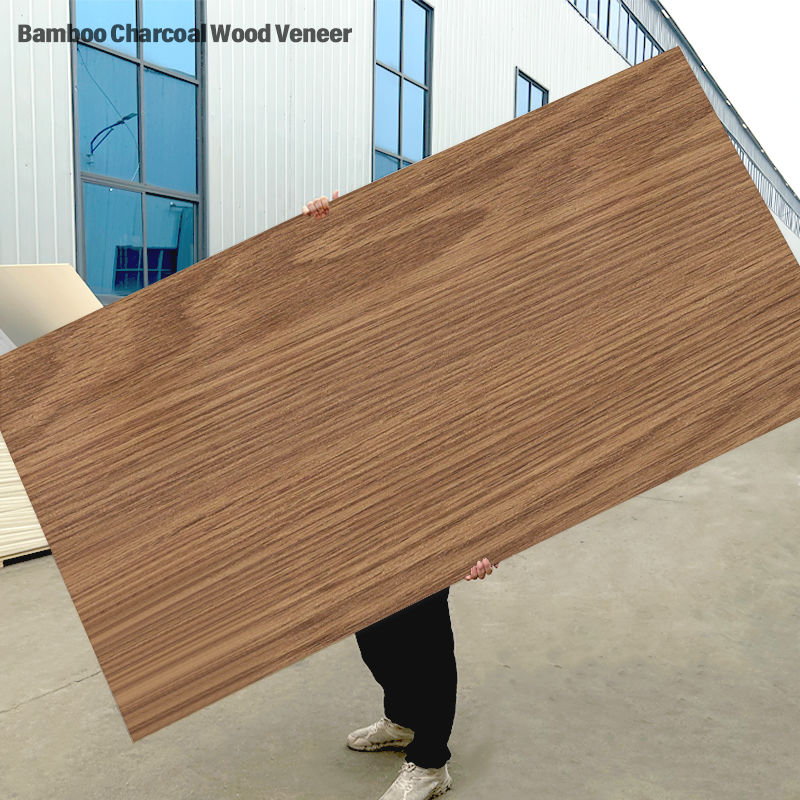 Free Sample Bendable Wood Grain Wall Panels Waterproof Moisture Resistant Bamboo Charcoal Wood Veneer Panel For Hotel
