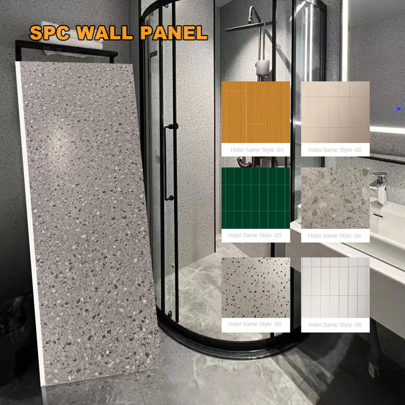 Factory Wholesale SPC Custom Color Size Pattern Carving Waterproof Bathroom Wall Panel Suitable For Hotel Shower Rooms And Villa