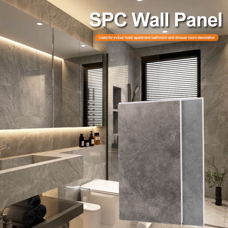 Bathrooms SPC Stone Plastic Composite Wall Panels Moisture-Proof Water Resistant for Hotel Renovations Indoor Decoration