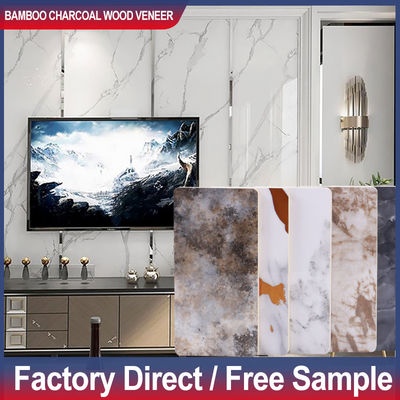 Bamboo Carvão de Madeira Veneer Ofertas Especiais 1220*2440*5/8mm Retardante de Chama Bamboo Carvão de Madeira Eco-Amigável PVC Painéis de Parede Decoração Interior Painel de Parede Para Tecto Pele