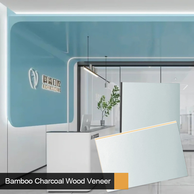 Novo design de bambu carvão de madeira folheado à prova de água e à prova de umidade painéis de parede de metal para espaços comerciais