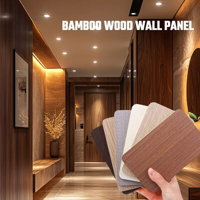 1200*2440 Painel de parede de grãos de madeira Painel de parede de fibra de bambu para decoração interna
