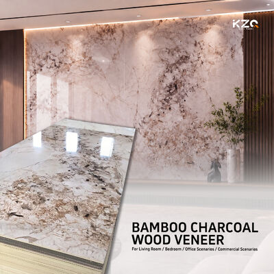 Painel de parede 3D de mármore de bambu carvão de madeira para decoração de hotéis
