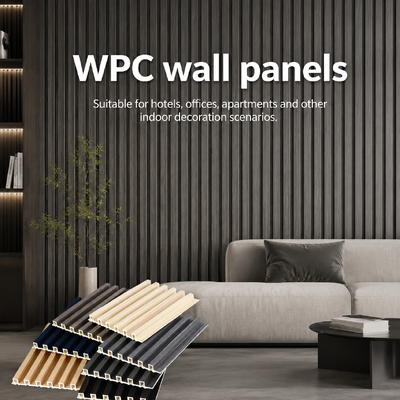 Painel de parede flutuado Decorativo de interiores 3D Painel de parede Wpc para design de interiores de hotéis e villas