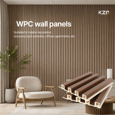Painéis decorativos interiores do painel de parede canelado Wpc para a decoração interior do projeto do hotel