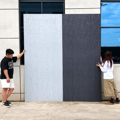 Painel de Parede Metálico com Textura de Tecido de Folheado de Carvão de Bambu OEM ODM para Decoração de Parede de Quarto